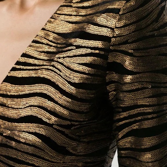 Alice + Olivia Inka Leopard Print Gold and Black Mini Dress - Picture 8 of 8